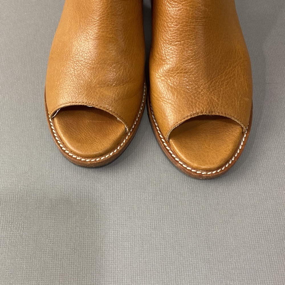 Patina leather bohemian open toed shoes/sandals/low heels - Picture 8 of 11